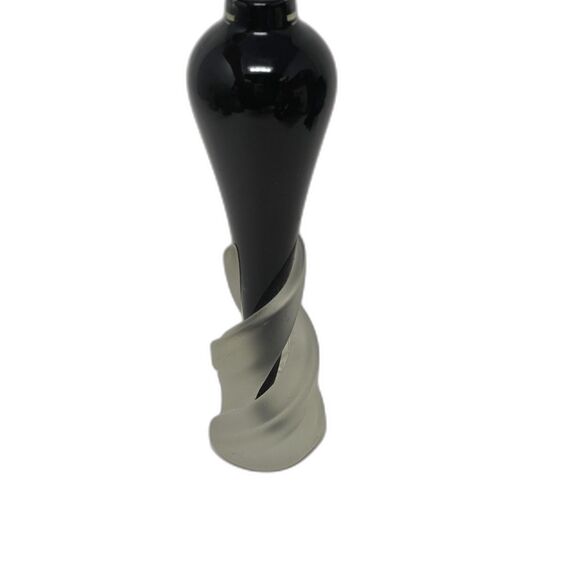 Vintage Art Deco Black & Frosted Glass Small Bud Vase / Bottle ~ Thomas Kelly - Picture 2 of 6